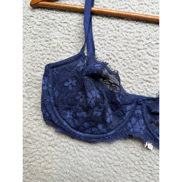 Victoria’s Secret Dream angels push up without padding 34DD beautiful blue lace - Picture 2 of 7